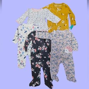 Carter's 6mo Colorful Floral and Hearts Pajamas Set